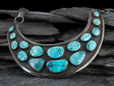 Frank Patania, Sr.  (American, 1899-1964) Southwestern-style Sterling Silver and Lone Mountain