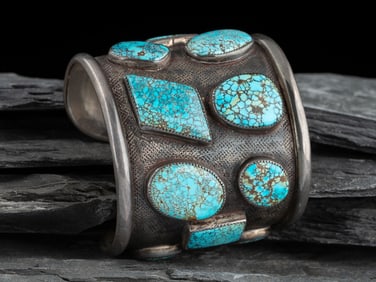 Frank Patania, Sr.  (American, 1899-1964) Southwestern-style Sterling Silver and Lone Mountain