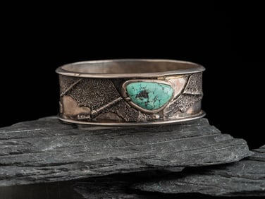 Evelyn (Eveli) Sabatie (Moroccan, b. 1940) Silver and Turquoise Bangle Bracelet