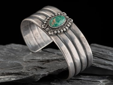Navajo Silver and Turquoise Cuff Bracelet