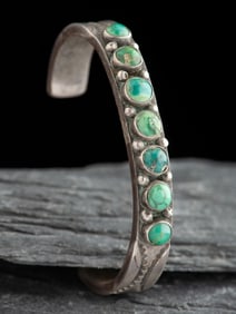 Navajo Silver and Turquoise Cuff Bracelet