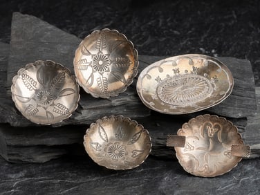 Navajo Stamped Silver Tablewares