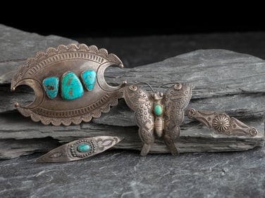 Navajo and Potawatomi Silver and Turquoise Jewelry