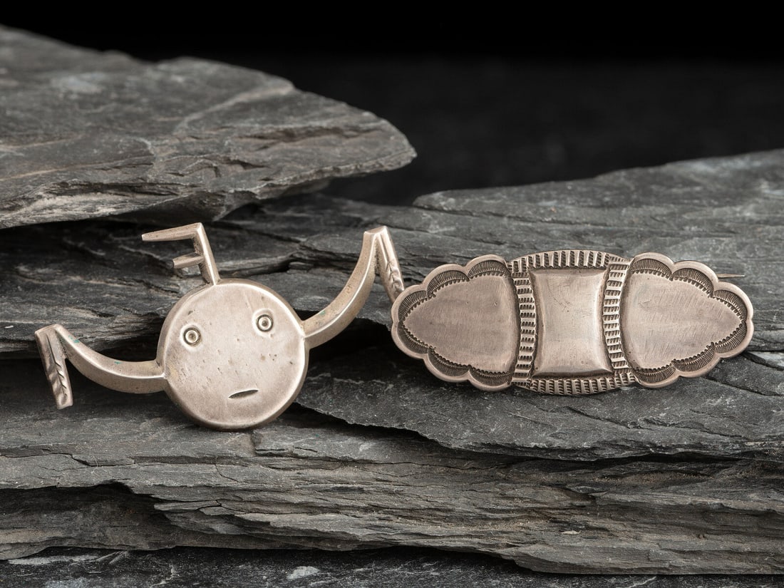 C.G. Wallace Trading Post (Shop, 1928-1964) Navajo Silver Pin, PLUS (1 of 2)