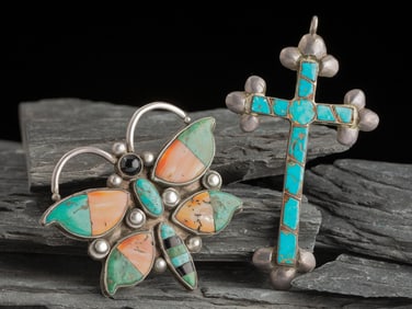 Zuni Inlay Pin and Pendant