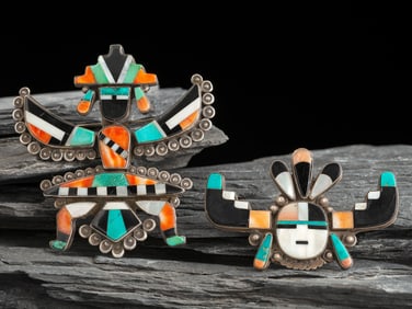 Zuni Mosaic Inlay Pins/Brooches