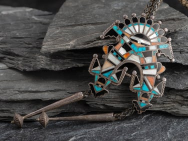 Zuni Channel Inlay Bolo Tie