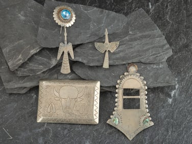 Caesar Family Pawnee German Silver Jewelry