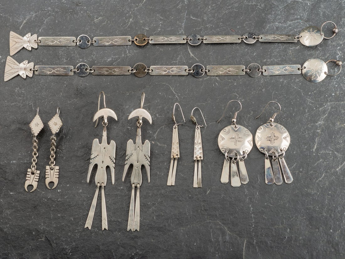 Southern Plains German Silver Earrings (1 of 1)