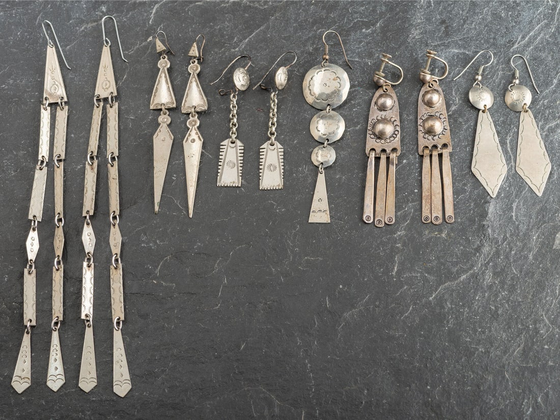 Southern Plains German Silver Earrings (1 of 1)