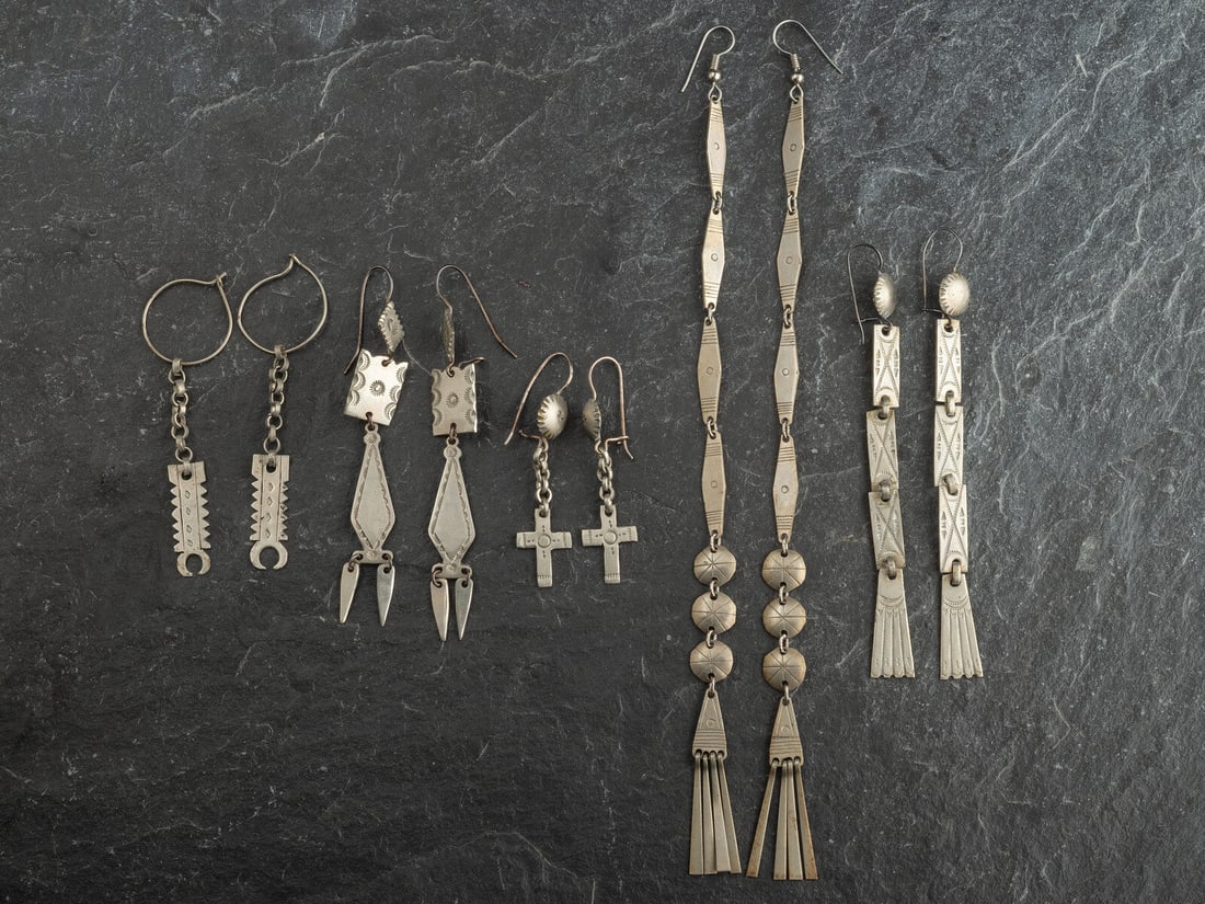 Southern Plains German Silver Earrings (1 of 1)