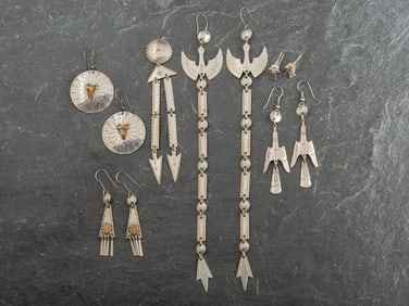 Southern Plains German Silver Earrings