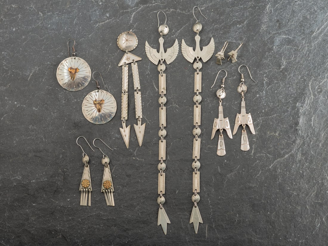 Southern Plains German Silver Earrings (1 of 1)