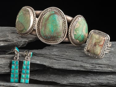 Navajo and Zuni Silver and Turquoise Jewelry