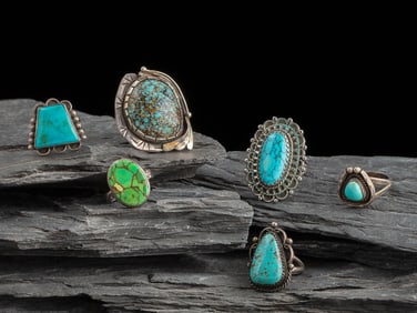 Navajo and Southwestern-style Silver and Turquoise Rings