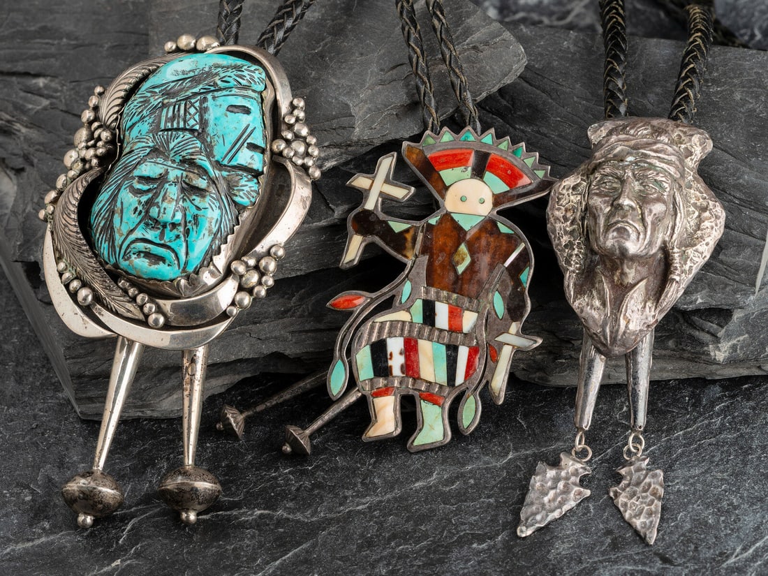 Zuni, Navajo, and Southwestern-style Bolo Ties (1 of 4)
