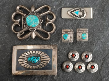 Navajo and Southwestern-style Silver Men's Wear Jewelry