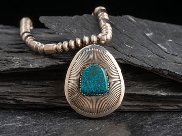Al Nez (Diné, b. 1959) Sterling Silver and Turquoise Necklace