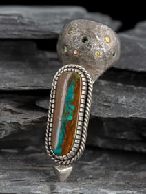 Shane Hendren (Diné-Choctaw-Comanche, 20th/21st century) Sterling Silver, Turquoise, and Topaz