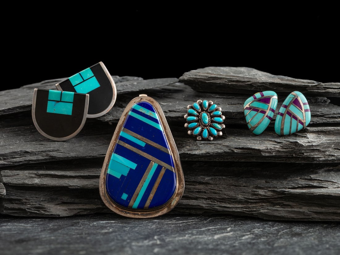 Navajo and Kewa Inlaid Jewelry (1 of 2)