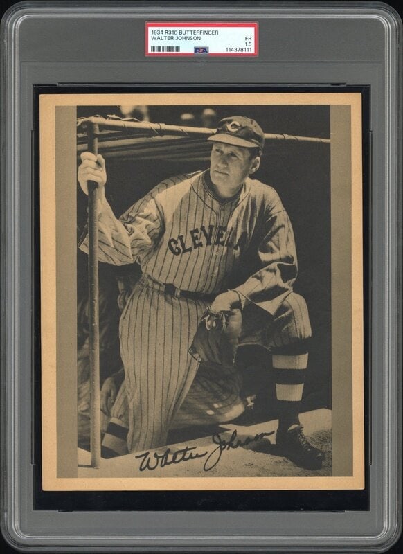 A 1934 R310 Butterfinger Walter Johnson Baseball Card (PSA 1.5) (1 of 2)