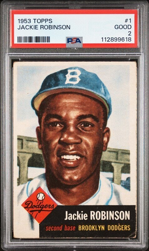 A 1953 Topps Jackie Robinson Baseball Card No. 1 (PSA 2 GOOD) (1 of 2)