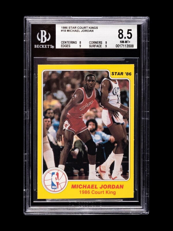 A 1986 Star Court Kings Michael Jordan Card No. 18 (BGS 8.5 NM-MT+) (1 of 2)