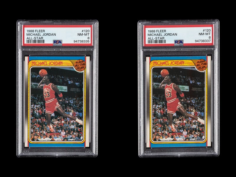 A Collection of PSA Graded 1988 Fleer Michael Jordan All Star Basketball Cards No. 120 (PSA 8 NM-MT) (1 of 2)