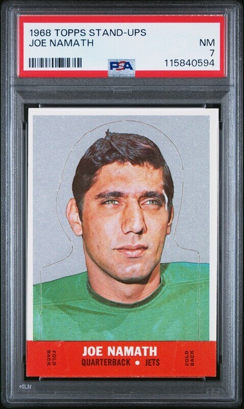A 1968 Topps Stand Ups Joe Namath Football Card (PSA 7 NM) (1 of 2)