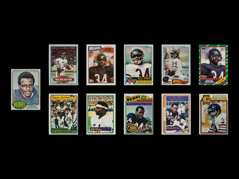 A Collection of 1970s-80s Topps Walter Payton Football Cards Including 1976 Rookie Card No. 148 (1 of 2)