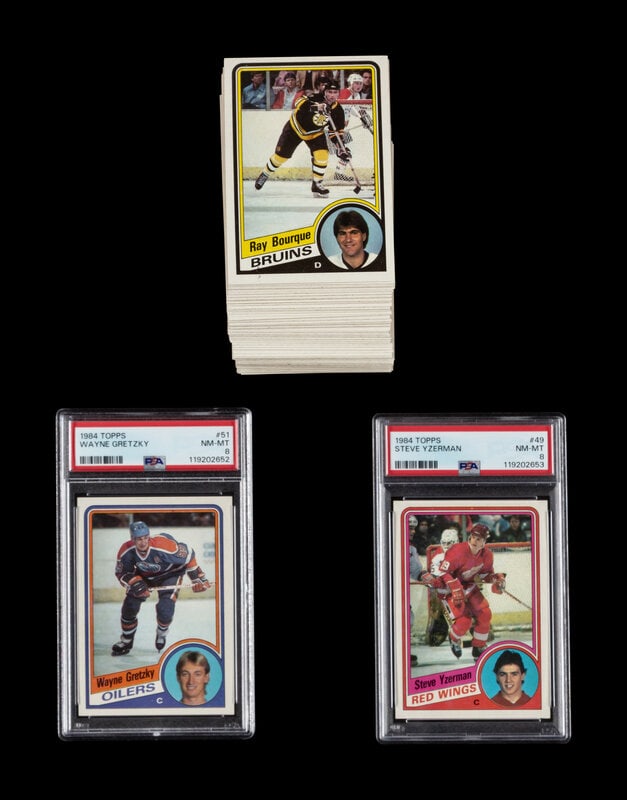 A Complete Set of 1984-85 Topps Hockey Cards with PSA Graded Steve Yzerman Rookie Card and Wayne Gre (1 of 2)
