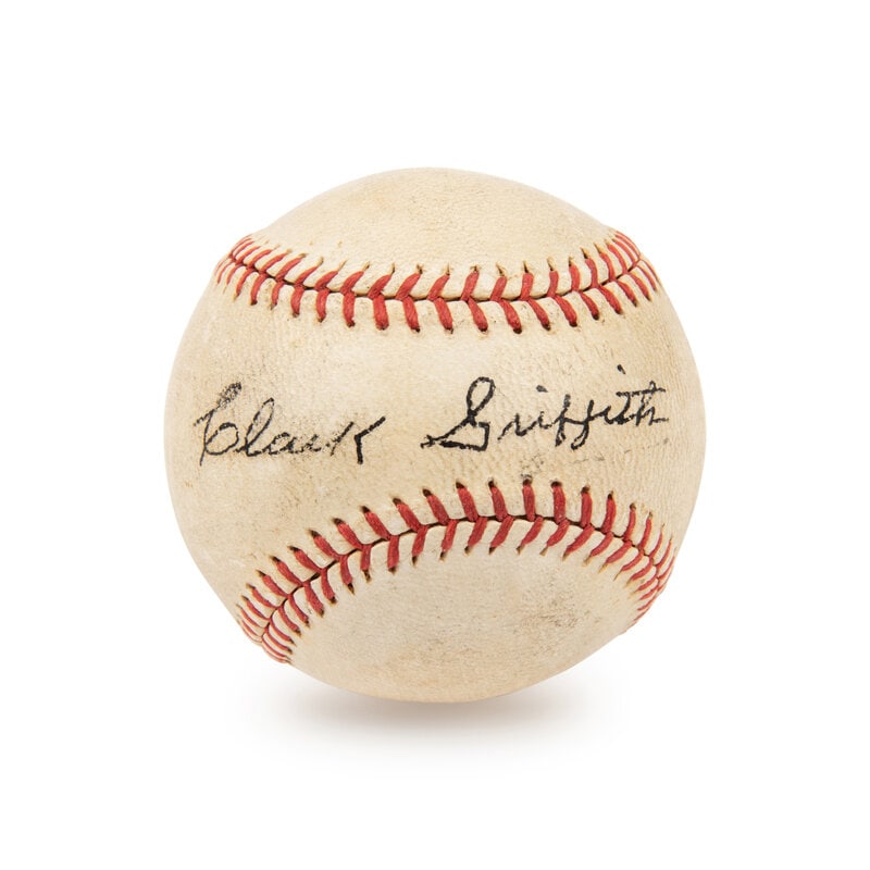A Clark Griffith Signed Autograph Baseball - Traced (JSA Letter) (1 of 2)