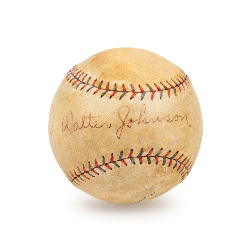 A Walter Johnson Signed Autograph Baseball - Traced (JSA Letter) (1 of 3)