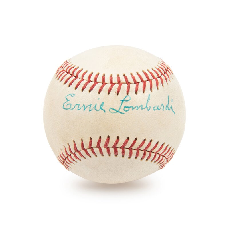 An Ernie Lombardi Single Signed Autograph Baseball (JSA Letter) (1 of 2)
