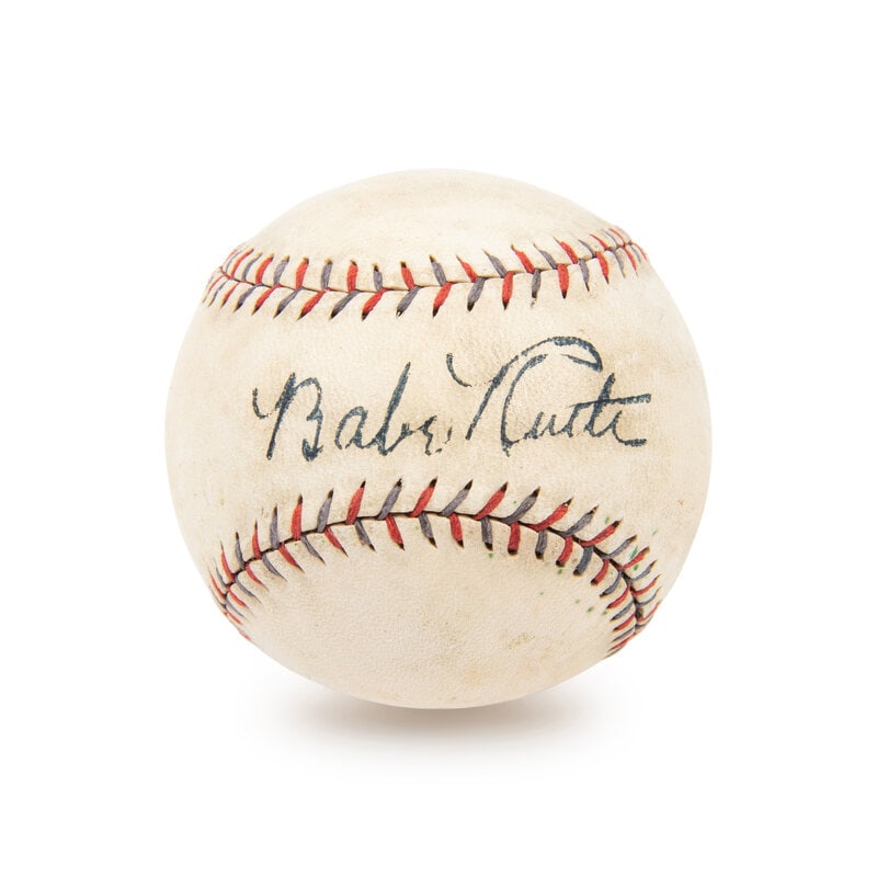 A Babe Ruth Signed Autograph Baseball - Traced (JSA Letter) (1 of 2)