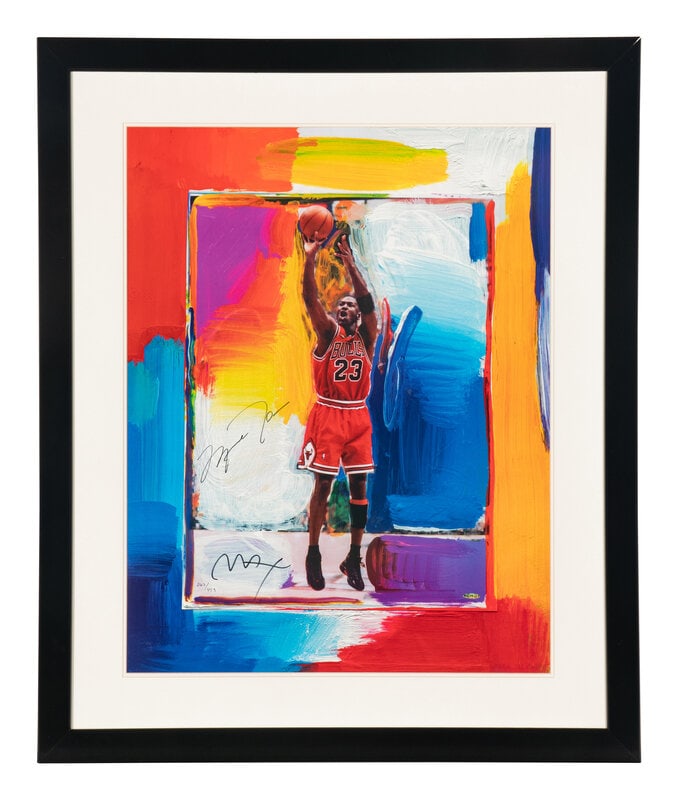 A Michael Jordan Signed Autograph Peter Max Limited Edition "The Last Shot" Lithograph (Upper Deck A: A Michael Jordan Signed Autograph Peter Max Limited Edition "The Last Shot" Lithograph (Upper Deck Authenticated) Legendary pop artist Peter Max infuses his signature bold color and electric styl