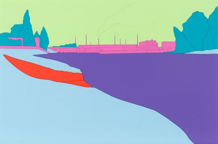 Michael Craig-Martin (Irish, b. 1941) Deconstructing Seurat (blue) 2, 2004