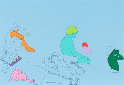 Michael Craig-Martin (Irish, b. 1941) Deconstructing Seurat (blue) 1, 2004