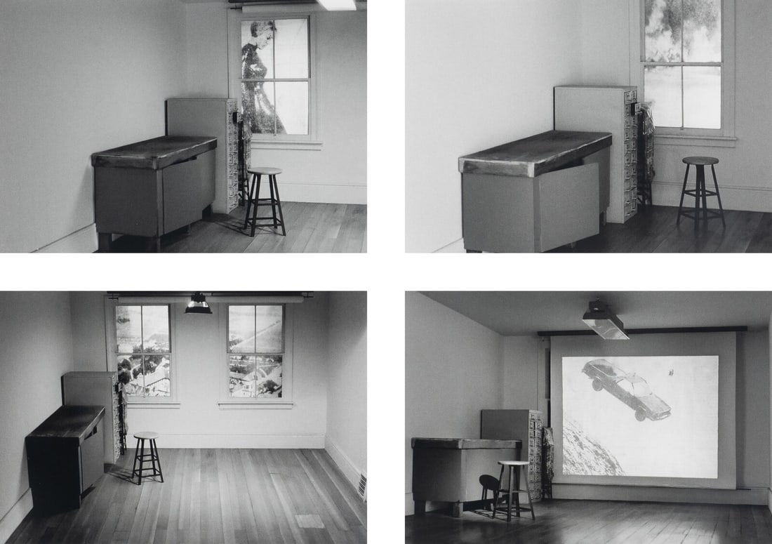 John Massey (Canadian, b. 1950) Four works from Studio Projections, 1979 (Number 17, Car Crash;: John Massey (Canadian, b. 1950) Four works from Studio Projections, 1979 (Number 17, Car Crash; Number 22, Beauty Treatment; Number A1, Village; and Number A3, Dust Storm); printed 2013 archival digit