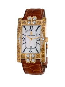 HARRY WINSTON, REF. 310UQG 18K YELLOW GOLD 'AVENUE C' DATE WATCH WITH YELLOW DIAMONDS AND DIAMONDS