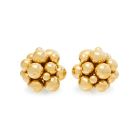 MARINA B., YELLOW GOLD 'ATOMO' EARRINGS
