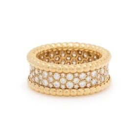 VAN CLEEF & ARPELS, YELLOW GOLD AND DIAMOND 'PERLÉE' RING