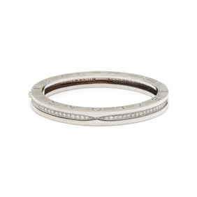 BULGARI, DIAMOND AND WHITE GOLD 'B.ZERO1' BANGLE BRACELET
