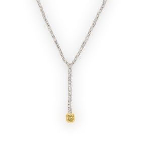 SOPHIA D., COLORED  DIAMOND AND DIAMOND LAVALIER NECKLACE