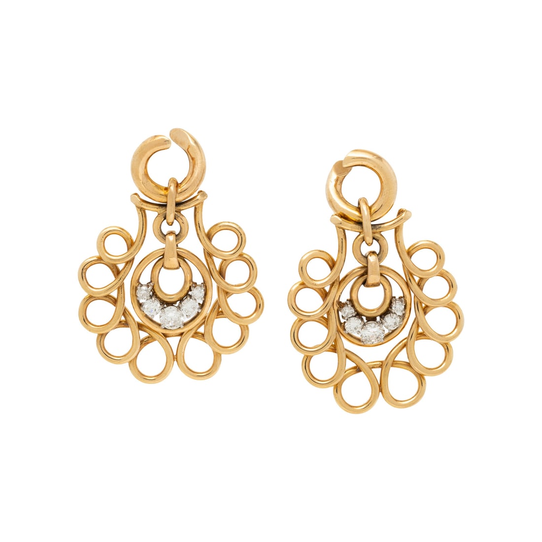 BOUCHERON, DIAMOND AND YELLOW GOLD EARRINGS (1 of 2)
