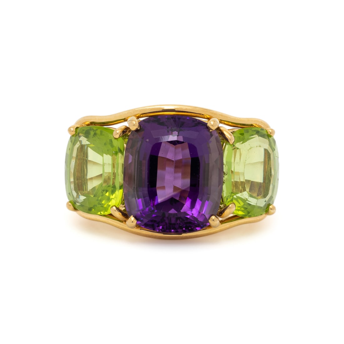 VERDURA, AMETHYST, PERIDOT, AND YELLOW GOLD RING (1 of 3)
