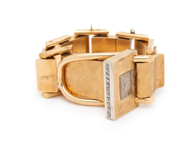 RETRO, YELLOW GOLD AND DIAMOND WATCH