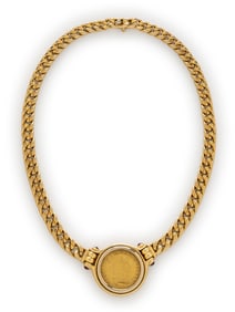 BULGARI, YELLOW GOLD 1806 EARLY AMERICAN HALF EAGLE 'MONETE' NECKLACE