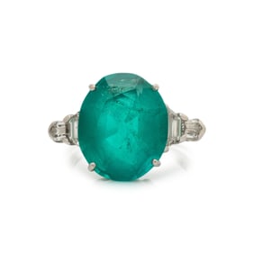 SHREVE & COMPANY, COLOMBIAN EMERALD AND DIAMOND RING