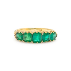 ANTIQUE, EMERALD AND YELLOW GOLD RING